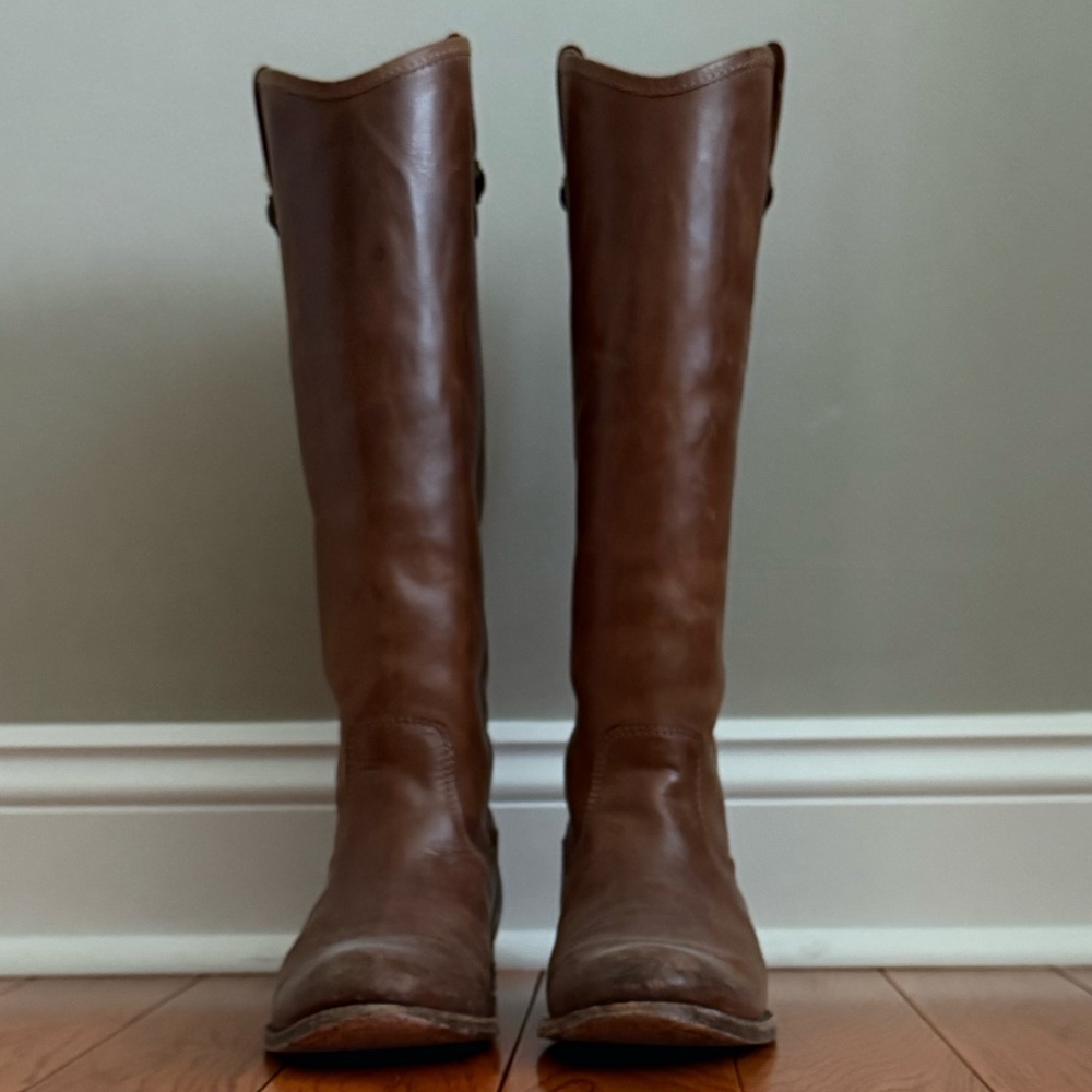Frye, Melissa Button Boot, Light Brown, Size 6